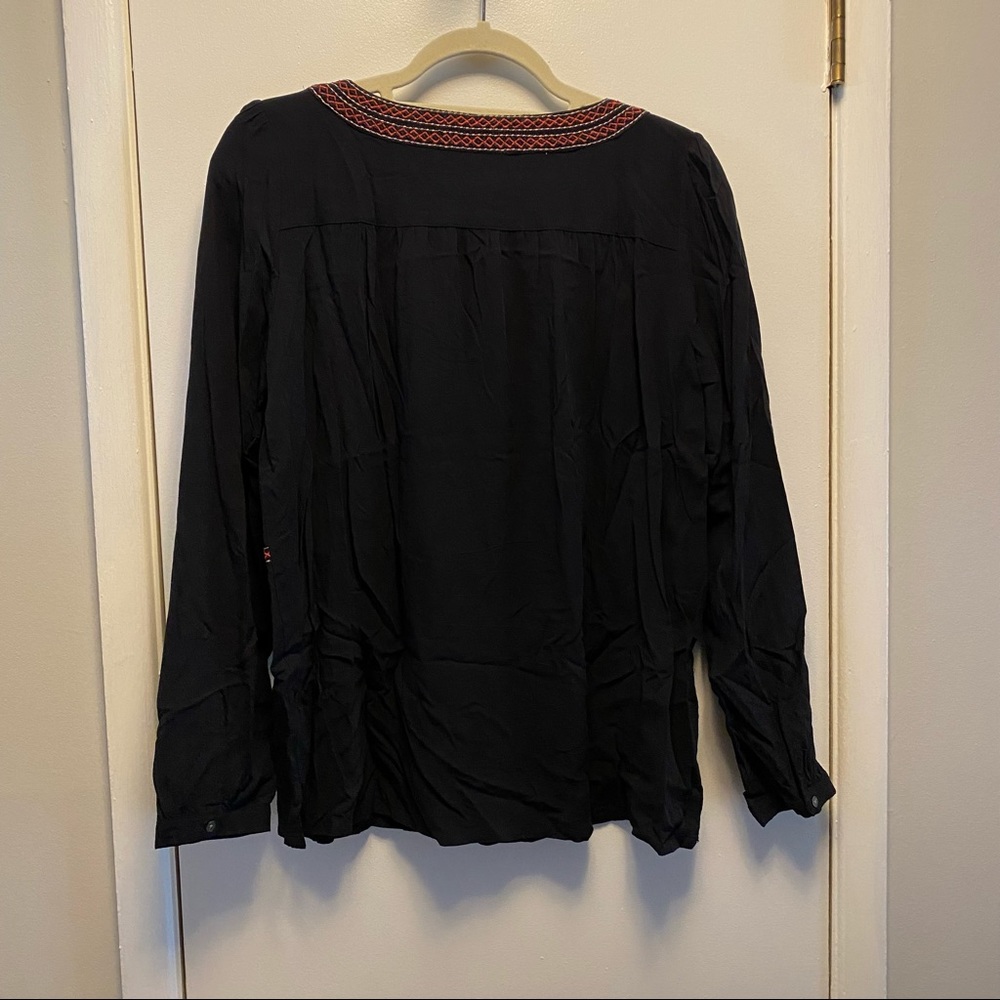 Loft Embroidered Split Neck Blouse - image 5